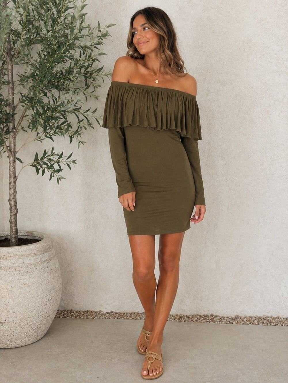 NWT Chaser Off The Shoulder Jersey Dress SZ M